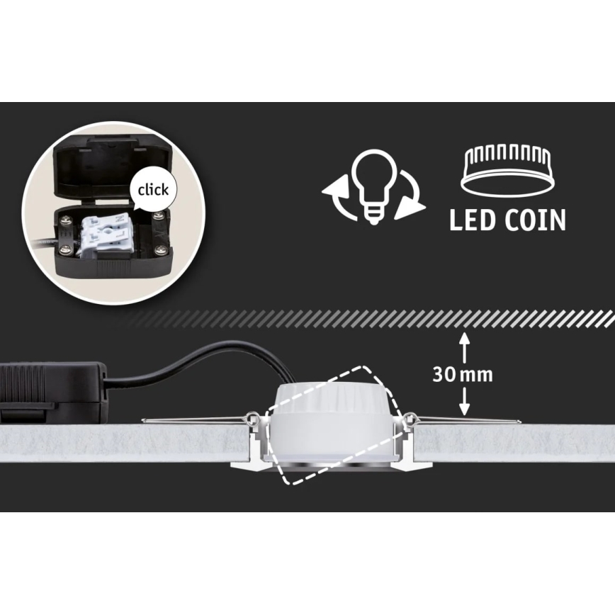 Paulmann 94473 - SADA 3xLED/6W IP44 Koupelnové podhledové svítidlo NOVA 230V