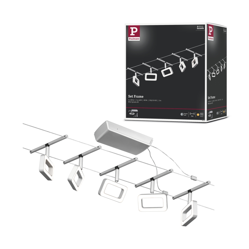 Paulmann 94481 - SADA 5xLED/4,8W Bodové svítidlo do lankového systému FRAME 230V černá