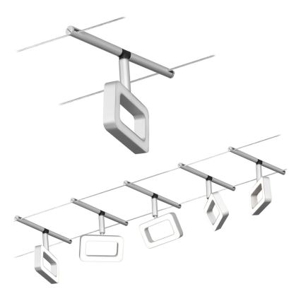 Paulmann 94481 - SADA 5xLED/4,8W Kompletní lankový systém FRAME 230V matný chrom