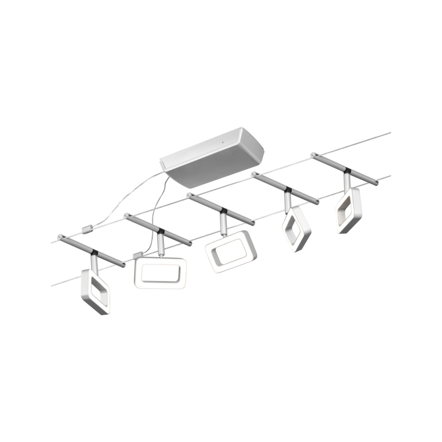 Paulmann 94481 - SADA 5xLED/4,8W Kompletní lankový systém FRAME 230V matný chrom