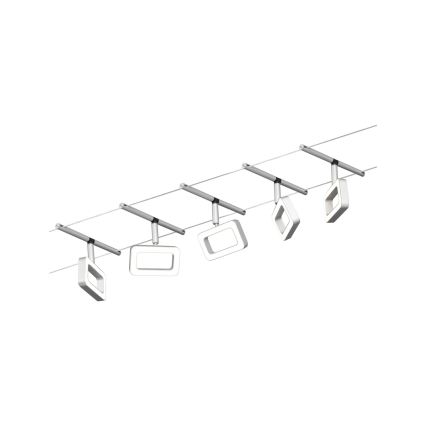 Paulmann 94481 - SADA 5xLED/4,8W Kompletní lankový systém FRAME 230V matný chrom