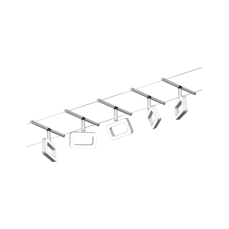 Paulmann 94481 - SADA 5xLED/4,8W Kompletní lankový systém FRAME 230V matný chrom