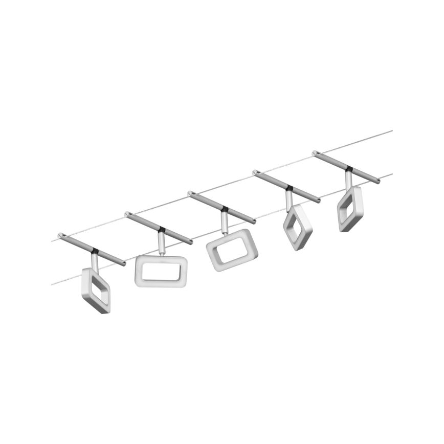 Paulmann 94481 - SADA 5xLED/4,8W Kompletní lankový systém FRAME 230V matný chrom