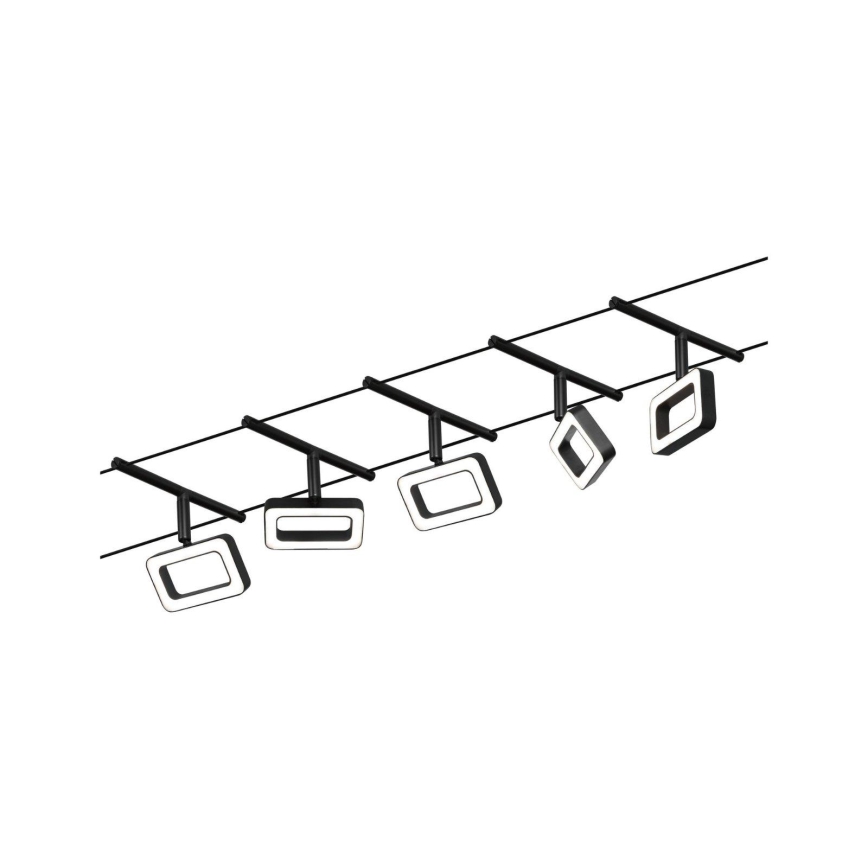 Paulmann 94485 - SADA 5xLED/4,8W Kompletní lankový systém FRAME 230V černá
