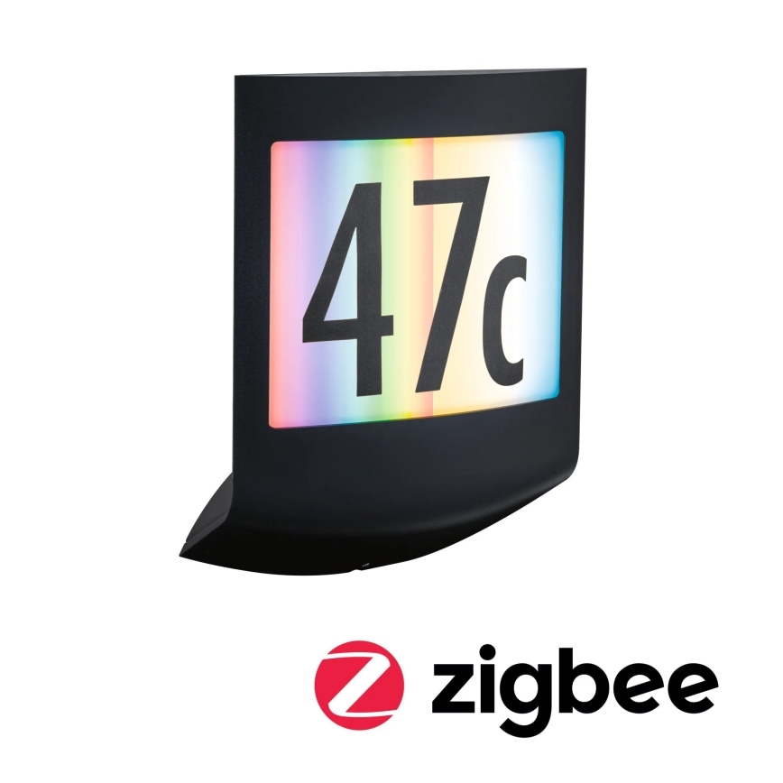 Paulmann 94513 - RGBW LED/8,2W IP44 Stmívatelné domovní číslo se senzorem pohybu a soumraku PADEA 230V antracit