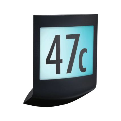Paulmann 94513 - RGBW LED/8,2W IP44 Stmívatelné domovní číslo se senzorem pohybu a soumraku PADEA 230V antracit
