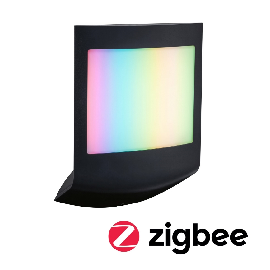 Paulmann 94513 - RGBW LED/8,2W IP44 Stmívatelné venkovní nástěnné svítidlo se senzorem pohybu a soumraku PADEA 230V antracit