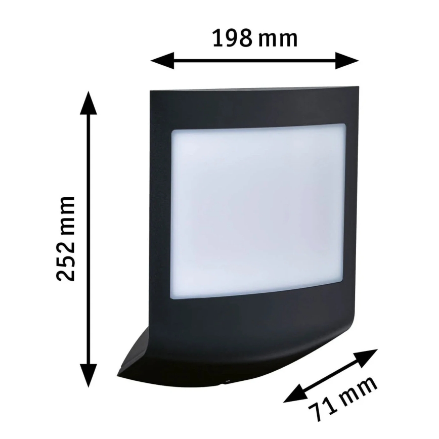 Paulmann 94513 - RGBW LED/8,2W IP44 Stmívatelné venkovní nástěnné svítidlo se senzorem pohybu a soumraku PADEA 230V antracit
