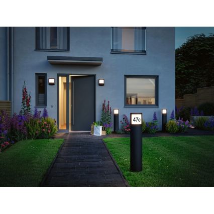 Paulmann 94514 - LED/8,5W IP44 Stmívatelné domovní číslo se senzorem pohybu a soumraku PADEA 230V antracit