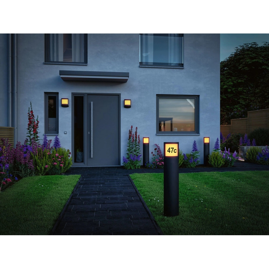 Paulmann 94514 - LED/8,5W IP44 Stmívatelné domovní číslo se senzorem pohybu a soumraku PADEA 230V antracit