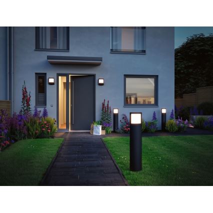 Paulmann 94514 - LED/8,5W IP44 Stmívatelná venkovní lampa se senzorem pohybu a soumraku PADEA 230V antracit