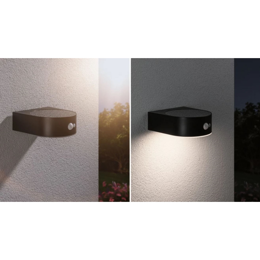Paulmann 94570 - LED/5,5W IP44 Solární nástěnné svítidlo se senzorem EILEEN 3,7V 2000 mAh