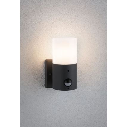 Paulmann 94648 - 1xE27/15W IP44 Venkovní nástěnné svítidlo se senzorem TUBS 230V