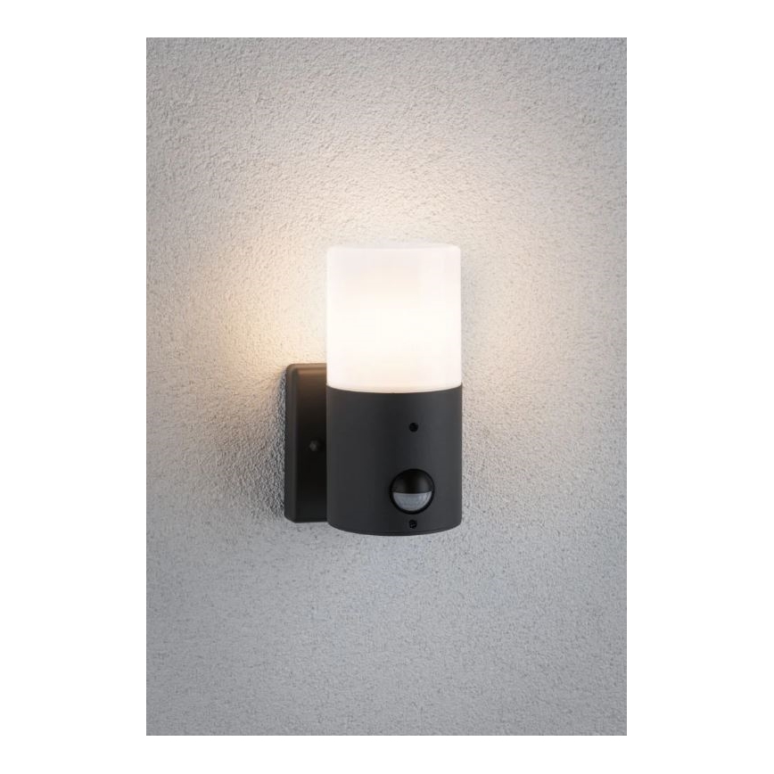 Paulmann 94648 - 1xE27/15W IP44 Venkovní nástěnné svítidlo se senzorem TUBS 230V