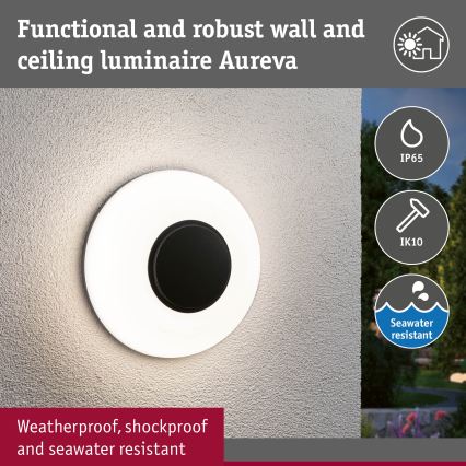 Paulmann 94955 - LED/20,5W IP65 Stmívatelné venkovní nástěnné svítidlo AUREVA 230V 2200/3000/4000K antracit