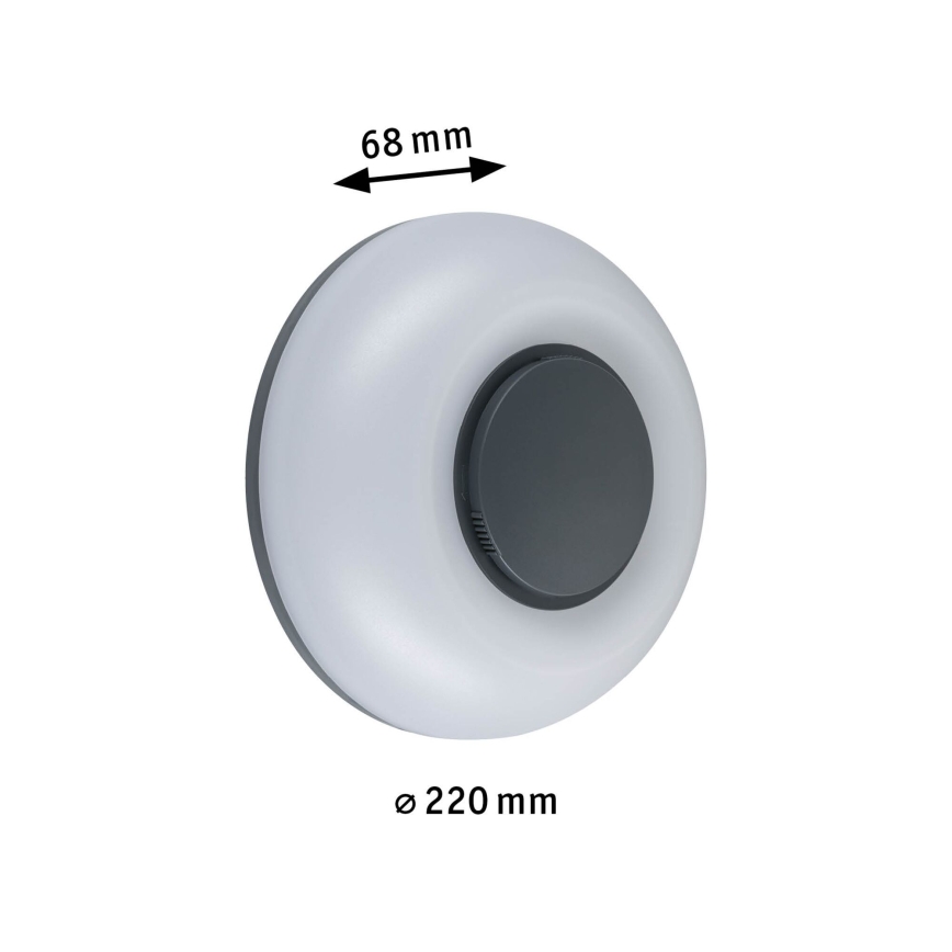 Paulmann 94955 - LED/20,5W IP65 Stmívatelné venkovní nástěnné svítidlo AUREVA 230V 2200/3000/4000K antracit