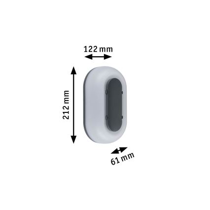 Paulmann 94957 - LED/18,5W IP65 Stmívatelné venkovní nástěnné svítidlo ELUNOR 230V 2200/3000/4000K antracit