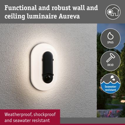 Paulmann 94958 - LED/18,5W IP65 Stmívatelné venkovní nástěnné svítidlo se senzorem pohybu a soumraku ELUNOR 230V 2200/3000/4000K antracit