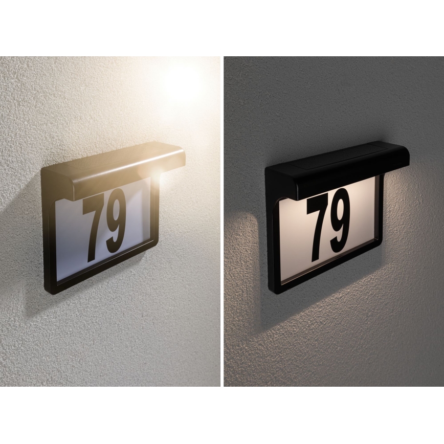 Paulmann 95388 - LED/0,05W IP44 Solární domovní číslo se senzorem DAYTON 1,2V 600 mAh