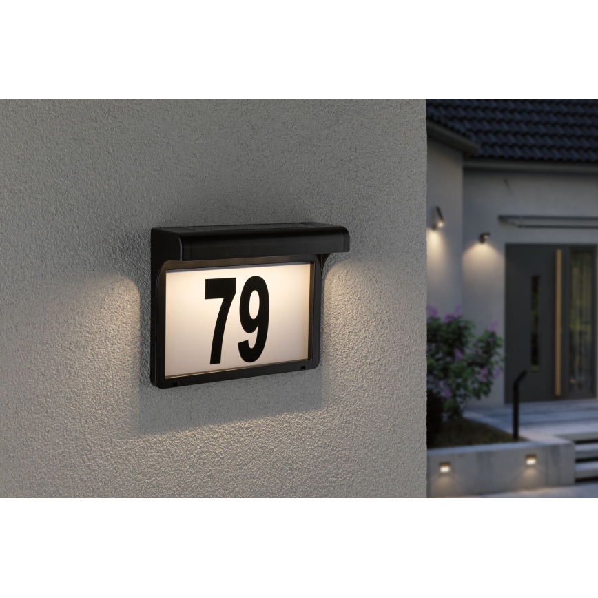 Paulmann 95388 - LED/0,05W IP44 Solární domovní číslo se senzorem DAYTON 1,2V 600 mAh