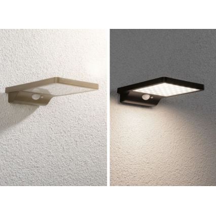 Paulmann 95393 - LED/4W IP44 Stmívatelné solární nástěnné svítidlo se senzorem SOLVEIG 3,7V 2000 mAh