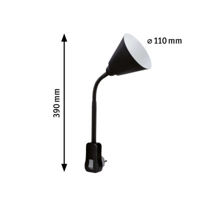 Paulmann 95427 - 1xE14/20W Flexibilní nástěnná lampa JUNUS do zásuvky 230V