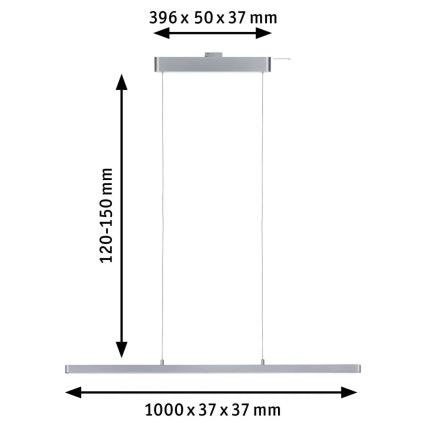 Paulmann 95578 - LED/40W Stmívatelný lustr na lanku URAIL LENTO 230V 2700-6500K