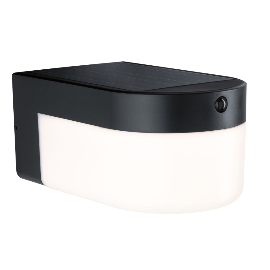 Paulmann 95747 - LED/2,3W IP44 Solární nástěnné svítidlo se senzorem CALYNE 3,7/230V 4000 mAh černá