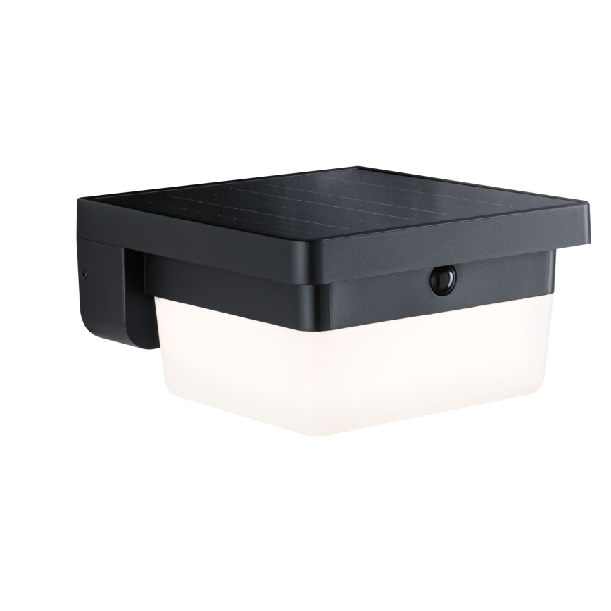 Paulmann 95748 - LED/2,3W IP44 Solární nástěnné svítidlo se senzorem ISLEEN 3,7/230V 4000 mAh černá