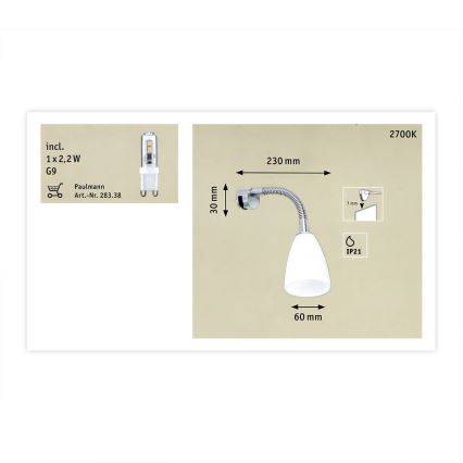 Paulmann 99906 - LED-G9/2,2W Osvětlení zrcadla CURVUS 230V