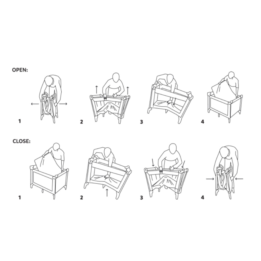 PETITE&MARS - Cestovní postýlka NYJA Urban Jungle Sand