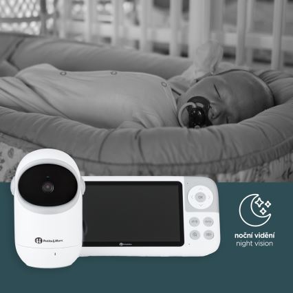 PETITE&MARS - Dětská chůvička s monitorem EVE 5.0 3,8V 3050 mAh