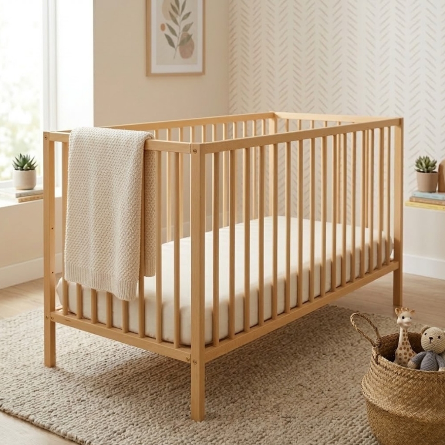 PETITE&MARS - Dětská postýlka NELA BEECH 120x60 cm buk