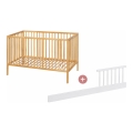 PETITE&MARS - Dětská postýlka + zábrana NELA BEECH 120x60 cm buk
