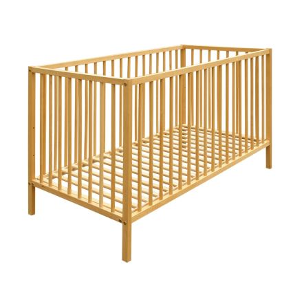 PETITE&MARS - Dětská postýlka + zábrana NELA BEECH 120x60 cm buk