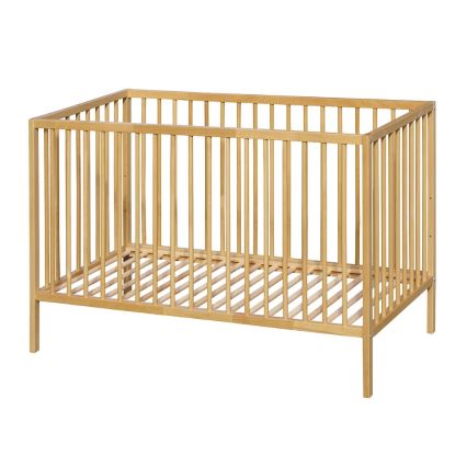 PETITE&MARS - Dětská postýlka + zábrana NELA BEECH 120x60 cm buk