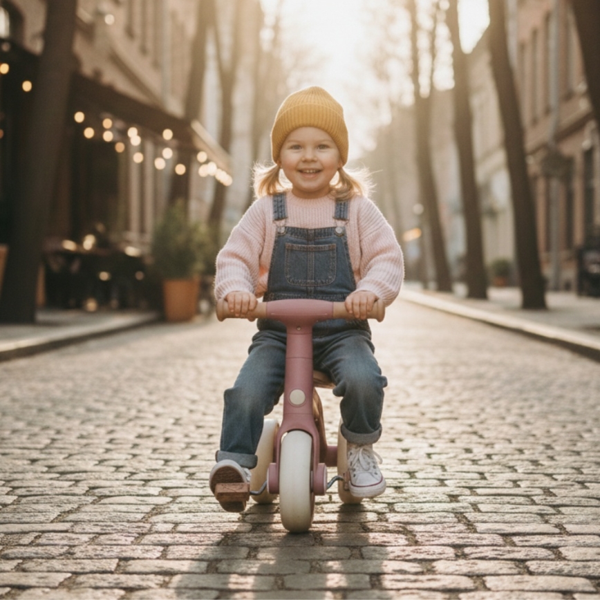 PETITE&MARS - Dětská tříkolka 3v1 BINGO Dusty Rose