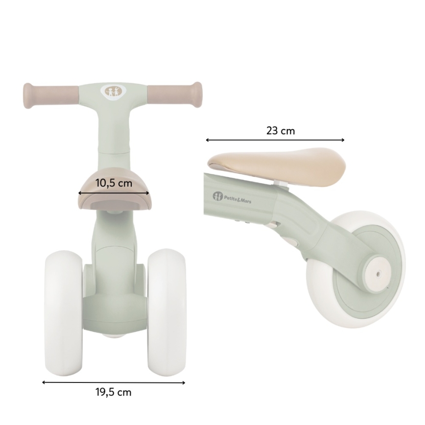 PETITE&MARS - Dětská tříkolka 3v1 BINGO Ivory White