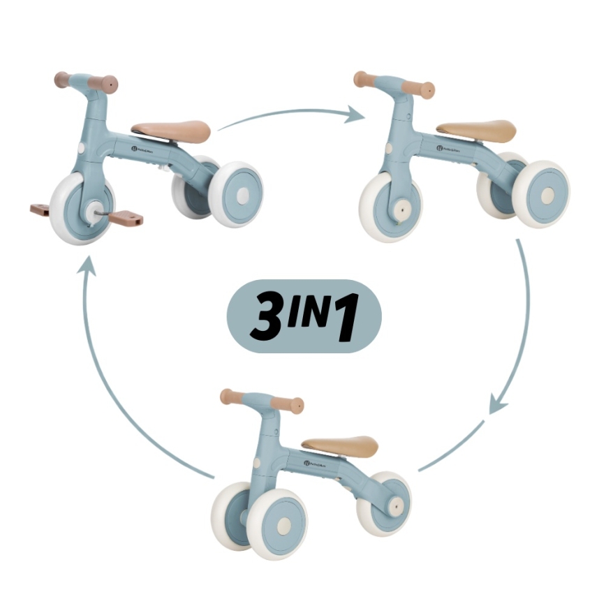 PETITE&MARS - Dětská tříkolka 3v1 BINGO Stering Blue