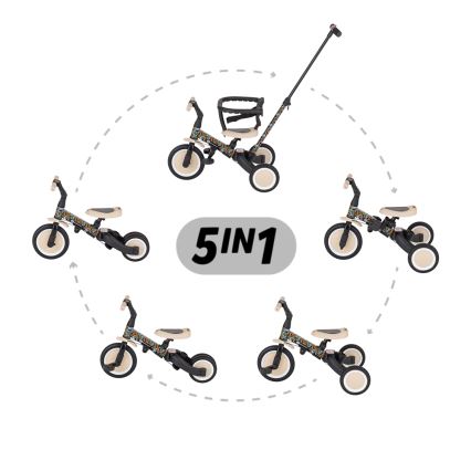 PETITE&MARS - Dětská tříkolka 5v1 TURBO LIMITED City Beat