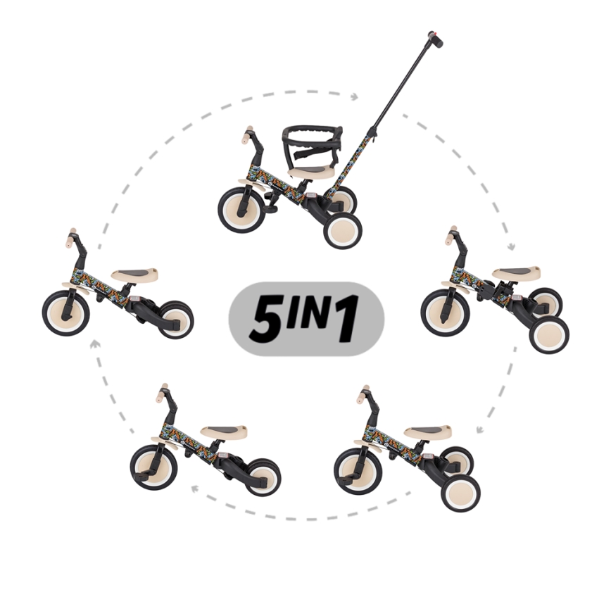 PETITE&MARS - Dětská tříkolka 5v1 TURBO LIMITED City Beat