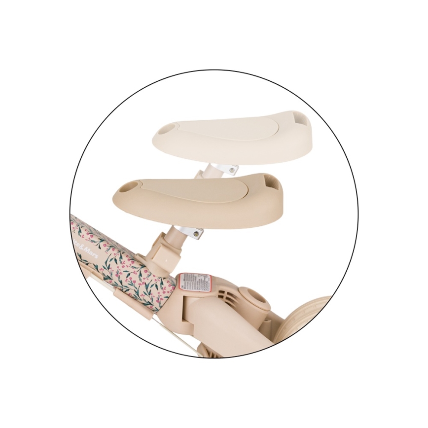 PETITE&MARS - Dětská tříkolka 5v1 TURBO LIMITED Pink Meadow