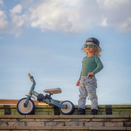 PETITE&MARS - Dětská tříkolka 5v1 TURBO PLUS Misty Green