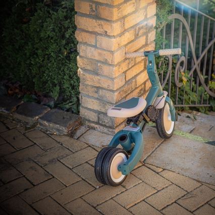 PETITE&MARS - Dětská tříkolka 5v1 TURBO PLUS Misty Green