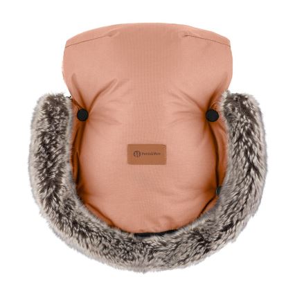 PETITE&MARS - Rukávníky na kočárek FURRY Pastel Peach