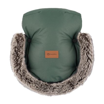 PETITE&MARS - Rukávníky na kočárek FURRY Veritable Khaki