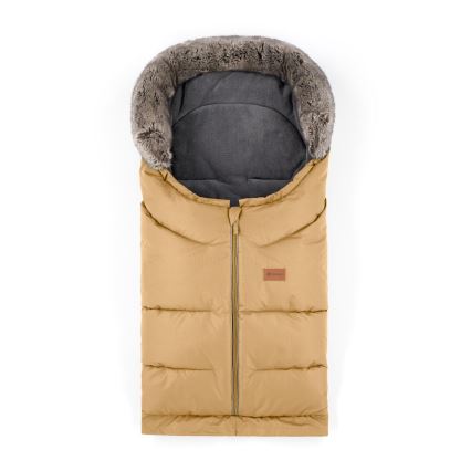 PETITE&MARS - SADA Dětský fusak 4v1 ARCTIC + rukávníky na kočárek FURRY Elegant Caramel