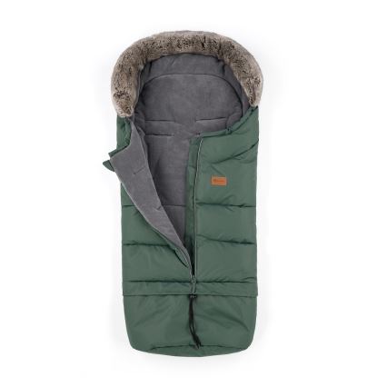 PETITE&MARS - SADA Dětský fusak 4v1 ARCTIC + rukávníky na kočárek FURRY Veritable Khaki