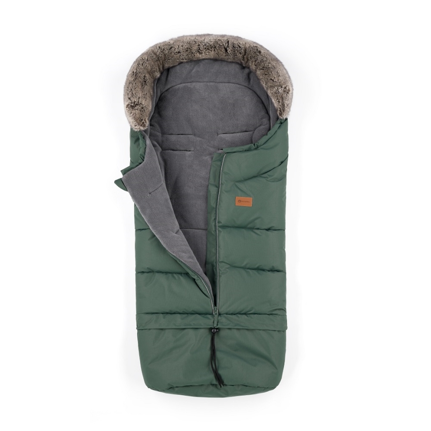 PETITE&MARS - SADA Dětský fusak 4v1 ARCTIC + rukávníky na kočárek FURRY Veritable Khaki