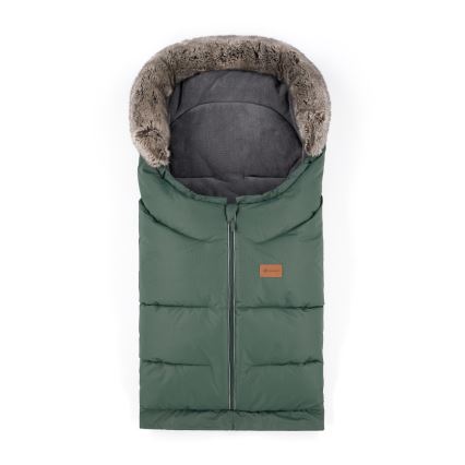 PETITE&MARS - SADA Dětský fusak 4v1 ARCTIC + rukávníky na kočárek FURRY Veritable Khaki